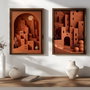 Wallity NAL207-70 Conjunto de 2 Pinturas Decorativas en MDF Multicolor